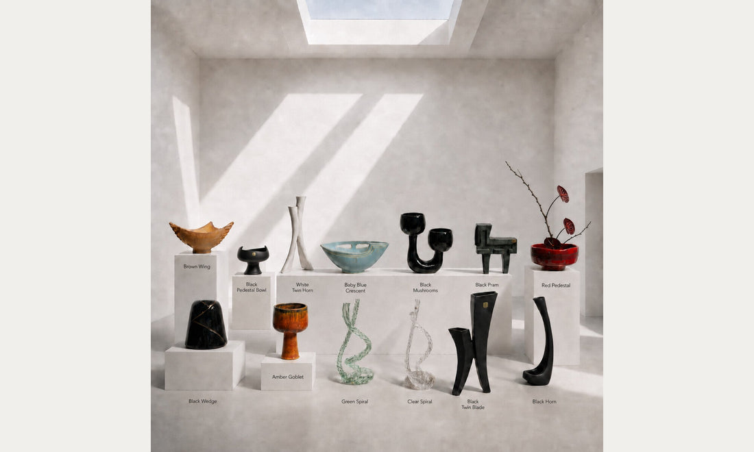 Selection of newly available vintage Japanese ikebana vases