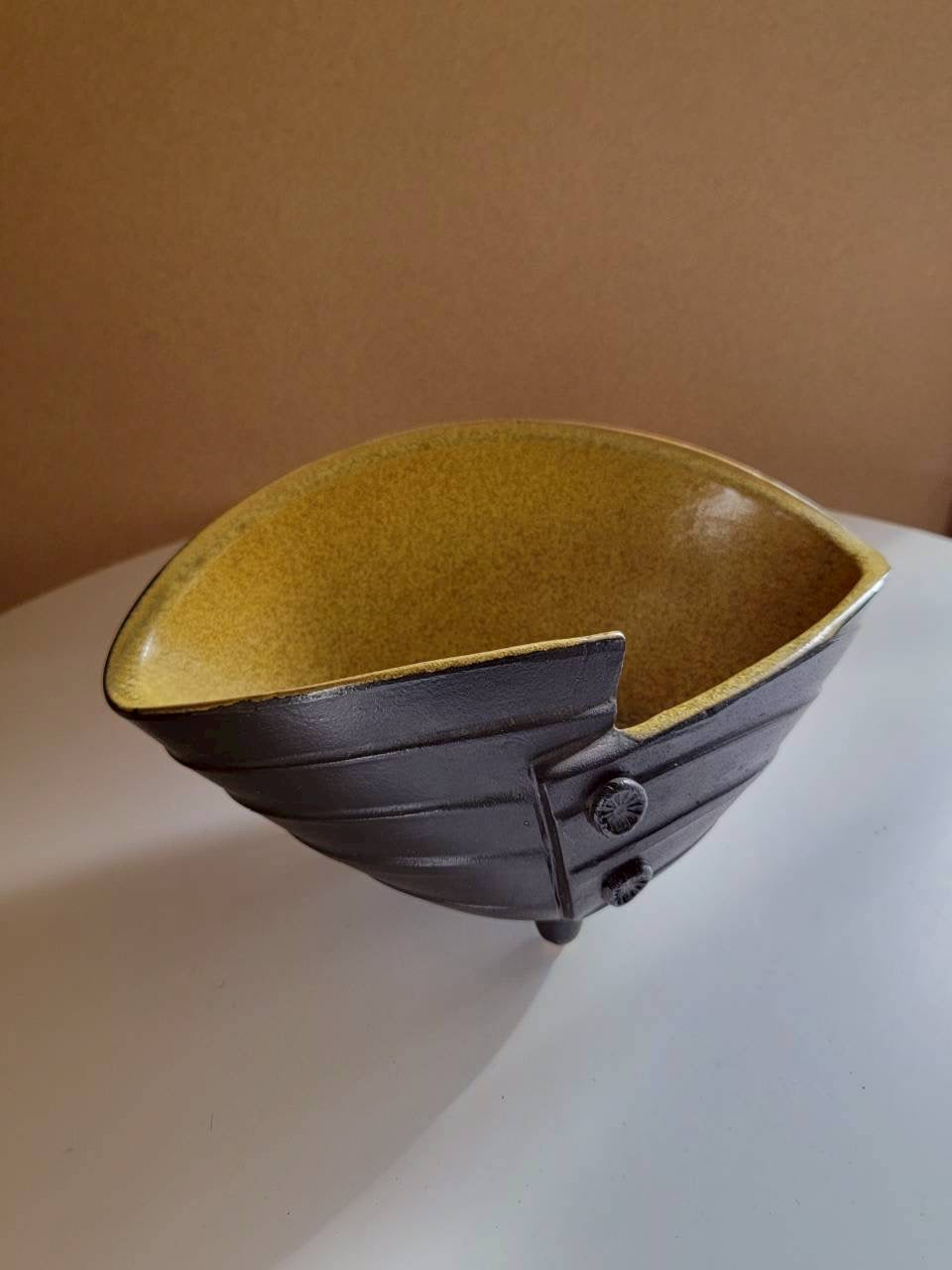 Black Folded Bowl