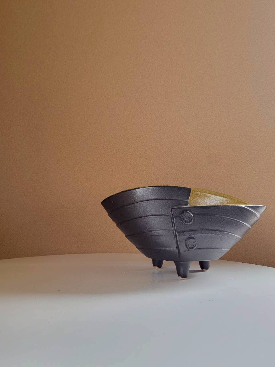 Black Folded Bowl